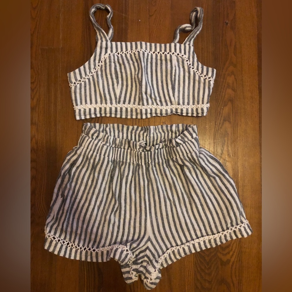 Matching crop top and shorts set
